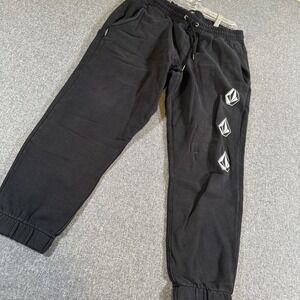 Volcom Sweatpants Mens Medium Black Logo Joggers Streetwear Skate Athletic Y2K